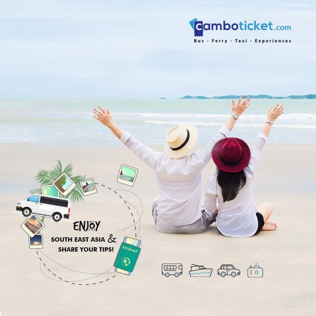 a couple of tourists happy on the beach